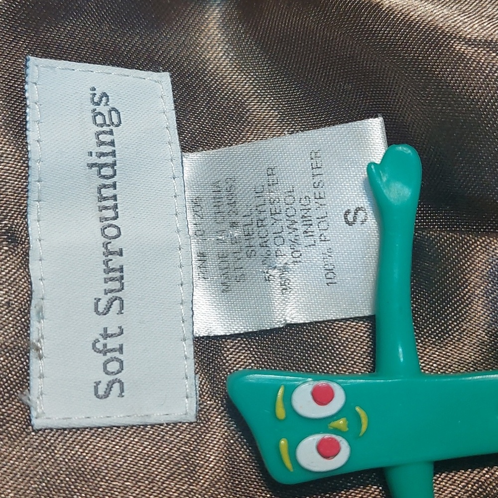 Soft Surroundings Yorkshire Houndstooth Plaid Pea Coat, Size S - Picture 4 of 10